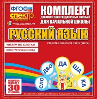 Динамические раздаточные пособия. Русский язык (веера). Читаем по слогам (слоги из двух букв). Конструируем слова (слоги из двух и трех букв). - fgospostavki.ru - Лесной
