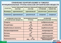 Таблица. Сравнение понятий изомер и гомолог. Функциональные группы классов органических веществ. - fgospostavki.ru - Лесной