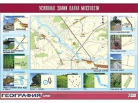 Таблица демонстрационная "Условные знаки плана местности" (винил 100*140) - fgospostavki.ru - Лесной