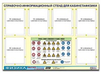 Стенд информационный "Правила техники безопасности в кабинете физики" (80х110, 6 карманов) - fgospostavki.ru - Лесной