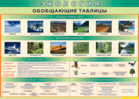 Таблица "Экология. Обобщающие таблицы" (100х140 сантиметров, винил) - fgospostavki.ru - Лесной