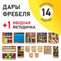 Игровой набор Дары Фребеля 14 модулей с методическим пособием (1 книга) - fgospostavki.ru - Лесной