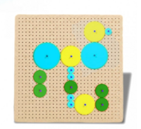 Тактильно-развивающая панель с разноцветными шестеренками - fgospostavki.ru - Лесной