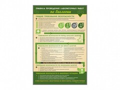 Стенд "Правила выполнения лабораторных работ по биологии" Вариант 1 - fgospostavki.ru - Лесной