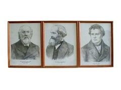 Портреты выдающихся физиков (деревянная рамка, под стеклом) - fgospostavki.ru - Лесной