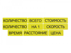 Набор магнитных карточек "Опорные слова к задачам" (желтый) - fgospostavki.ru - Лесной