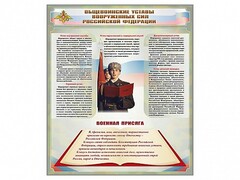Стенд "Уставы. Закон военной службы. Военная присяга" - fgospostavki.ru - Лесной