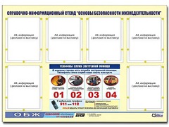 Стенд информационный "Основы безопасности жизнедеятельности" (80*110, 6 карманов) - fgospostavki.ru - Лесной