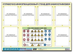 Стенд информационный "Правила техники безопасности в кабинете физики" (80х110, 6 карманов) - fgospostavki.ru - Лесной
