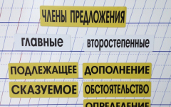 Набор магнитных карточек "Члены предложения" (фон жёлтый) - fgospostavki.ru - Лесной