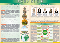 Таблица "Экология. Определения и история" (100х140 сантиметров, винил) - fgospostavki.ru - Лесной