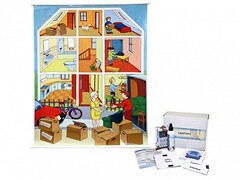 Магнитно-маркерный ситуационный плакат "Квартира" с набором магнитных карточек + методические рекомендации (иностранный язык) - fgospostavki.ru - Лесной