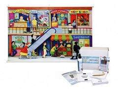 Магнитно-маркерный ситуационный плакат "Магазин" с набором магнитных карточек + методические рекомендации (иностранный язык) - fgospostavki.ru - Лесной