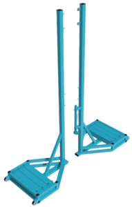 Стойки волейбольные для зала с механизмом натяжения (передвижная с противовесом, без сетки) - fgospostavki.ru - Лесной