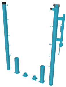 Стойки для большого тенниса с механизмом натяжения со стаканами - fgospostavki.ru - Лесной