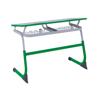 Парта SMARTY двухместная регулируемая по высоте (наклонная столешница) с антивандальной кромкой - fgospostavki.ru - Лесной