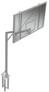 Стойки баскетбольные уличные (вылет 1,2 метра, пара) для щита из оргстекла - fgospostavki.ru - Лесной