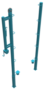 Стойки для большого тенниса с механизмом натяжения со стаканами (комплект) - fgospostavki.ru - Лесной