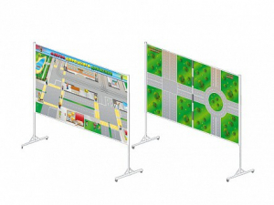 Доска магнитно-маркерная двухсторонняя "Азбука дорожного движения" на стойках (разборная) - fgospostavki.ru - Лесной