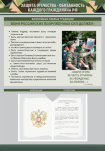 Стенд-уголок "Защита Отечества – обязанность каждого гражданина Российской Федерации" - fgospostavki.ru - Лесной