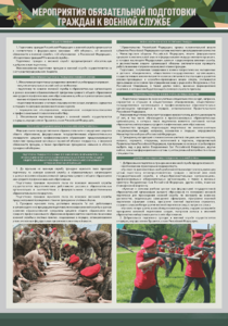 Стенд "Мероприятия обязательной подготовки граждан к военной службе" - fgospostavki.ru - Лесной