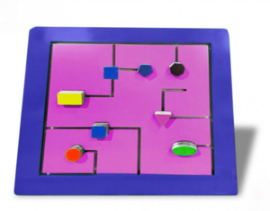 Тактильно-развивающая панель с геометрическими фигурами - fgospostavki.ru - Лесной