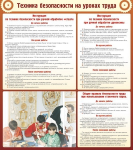 Стенд "Техника безопасности на уроках труда" - fgospostavki.ru - Лесной