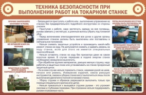 Стенд "Техника безопасности при выполнении работ на токарном станке" - fgospostavki.ru - Лесной