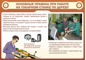 Стенд "Основные правила при работе на токарном станке по дереву" - fgospostavki.ru - Лесной