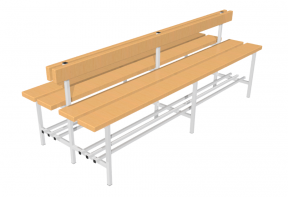 Скамья для раздевалок двухсторонняя с спинкой (2 метра) - fgospostavki.ru - Лесной