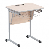 Стол ученический одноместный с наклоном столешницы (0-24°) и корзиной - fgospostavki.ru - Лесной
