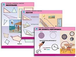 Комплект таблиц "Математика. Знакомство с геометрией" (6 таблиц, формат А1, ламинированные) - fgospostavki.ru - Лесной