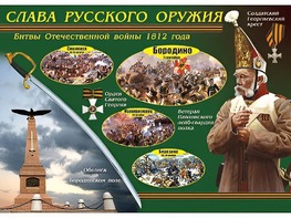 Таблица демонстрационная "Слава русского оружия" (винил 100*140) - fgospostavki.ru - Лесной
