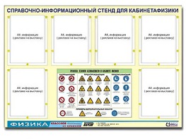 Стенд информационный "Правила техники безопасности в кабинете физики" (80х110, 6 карманов) - fgospostavki.ru - Лесной