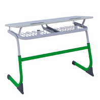 Парта SMARTY двухместная регулируемая по высоте (наклонная столешница) - fgospostavki.ru - Лесной