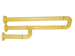 Поручень неоткидной трёхопорный с антибактериальным покрытием (желтый) - fgospostavki.ru - Лесной