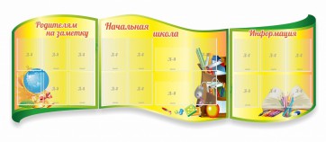 Стенд "Начальная школа" резной из 3-х частей - fgospostavki.ru - Лесной