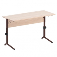 Стол ученический двухместный  регулируемый на плоскоовальной трубе - fgospostavki.ru - Лесной