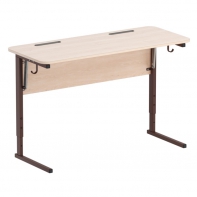 Стол ученический двухместный с наклоном столешницы (0-22°) на прямоугольной трубе - fgospostavki.ru - Лесной