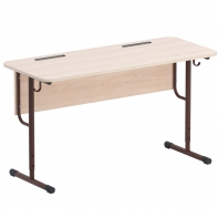 Стол двухместный ученический на круглой трубе - fgospostavki.ru - Лесной