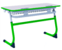 Парта SMARTY двухместная регулируемая по высоте с антивандальной кромкой - fgospostavki.ru - Лесной
